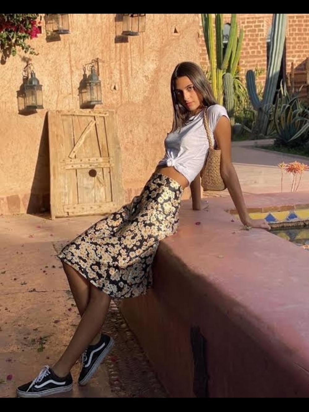 Realisation Par Silk Midi Skirt The Naomi Flower Power Small